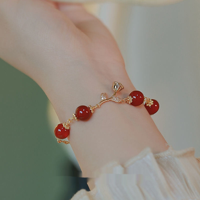 Red Rose Bell Braceletluxury Elegant And Exuding A Premium Vibe