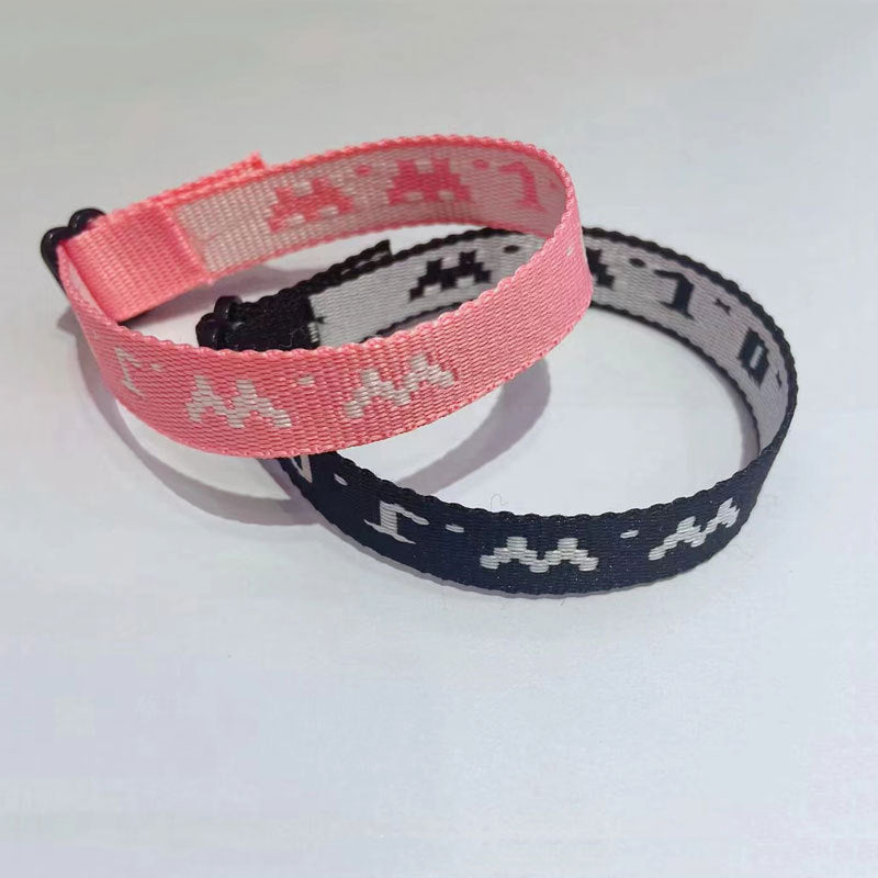 Letter Jacquard Wristband Bracelet