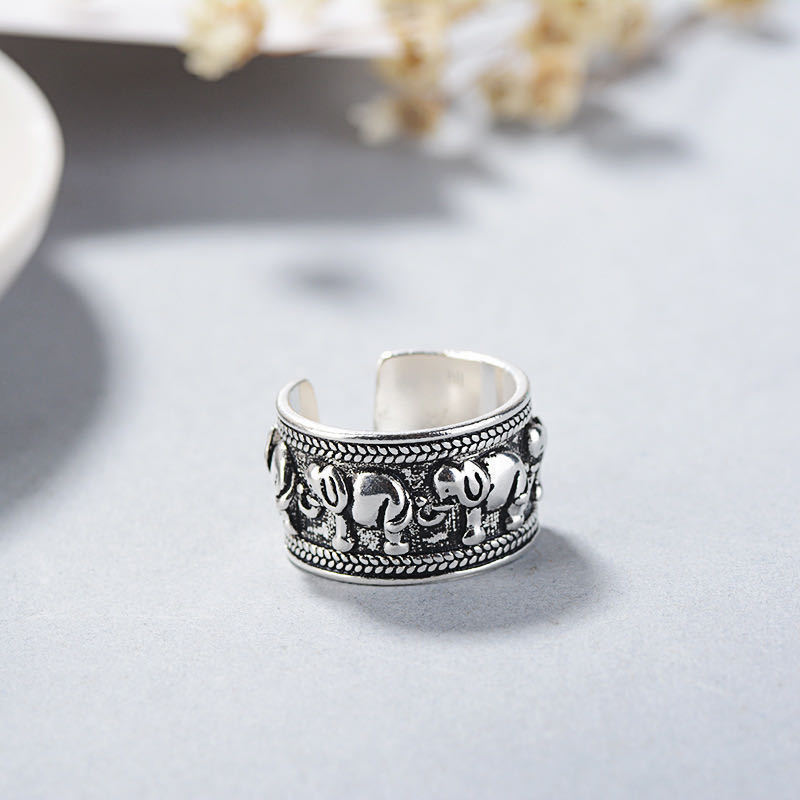 Japanese-Korean Retro Ethnic Style Wide Elephant Retro Ring
