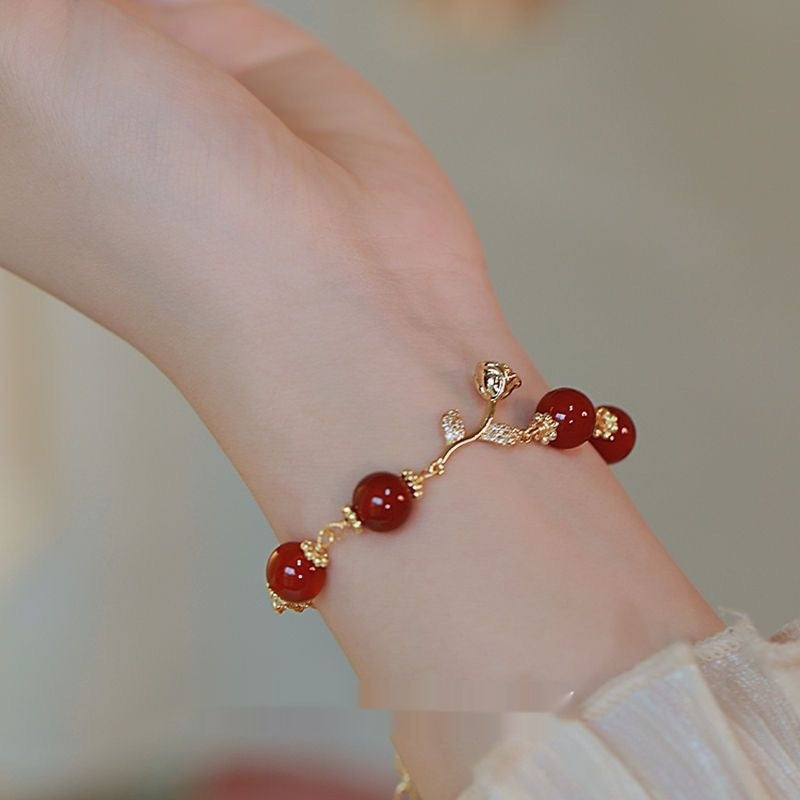 Red Rose Bell Braceletluxury Elegant And Exuding A Premium Vibe