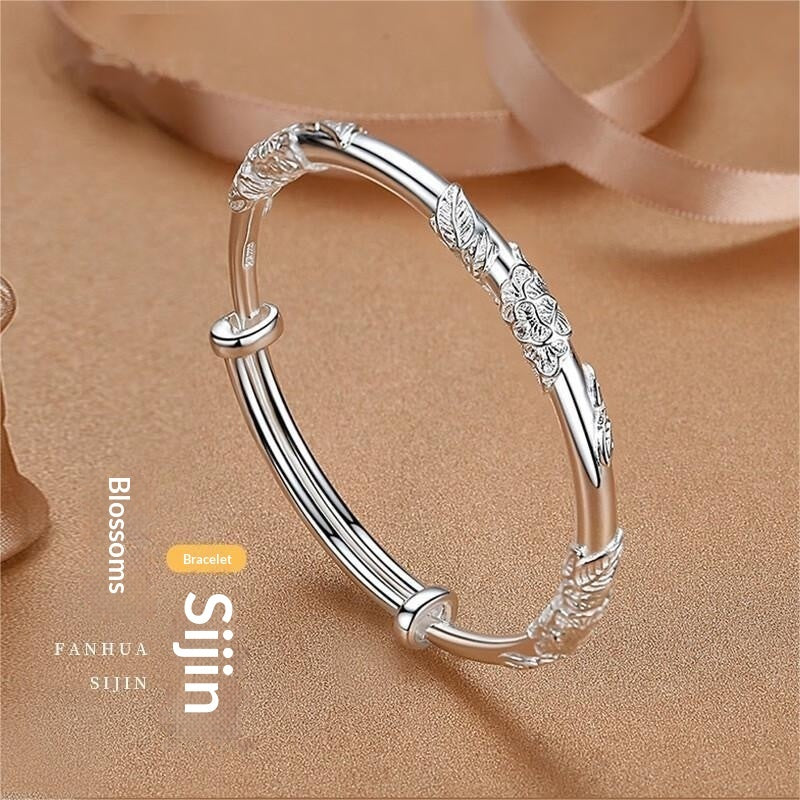Light-luxury Floral Bracelet For Women Solid Youthful And Niche