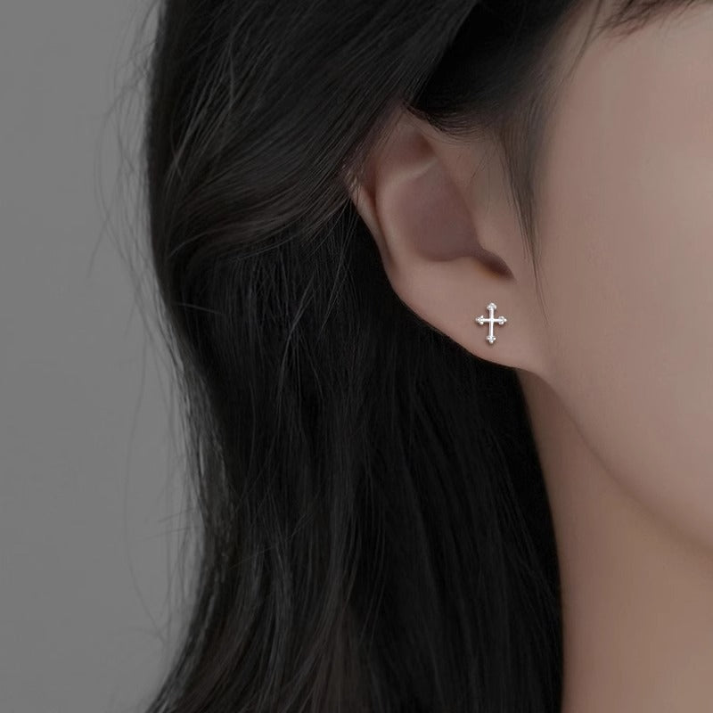 Cross Stud Elegant Petite Ear Cuff All-Match Korean Minimalist Earring Accessories