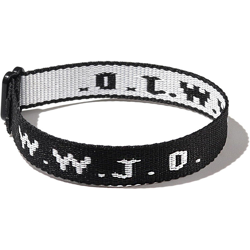 Letter Jacquard Wristband Bracelet