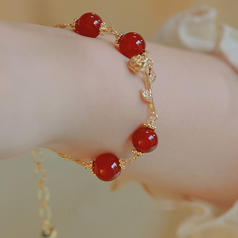Red Rose Bell Braceletluxury Elegant And Exuding A Premium Vibe