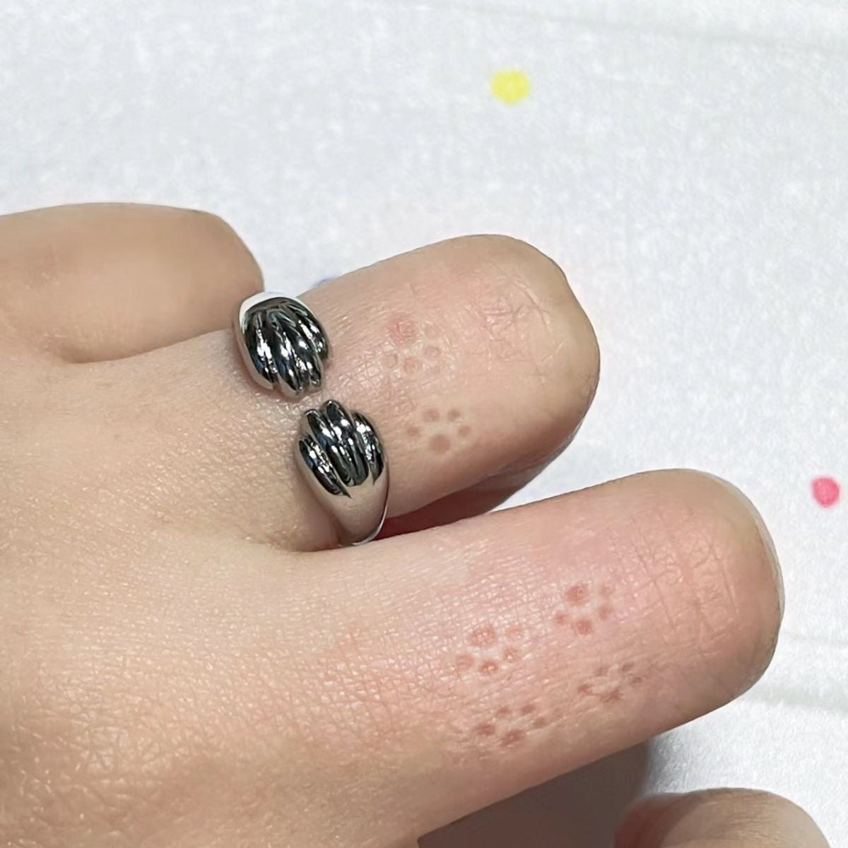 Kitten Paw Print Cute Ring Simple And Fashionable Women