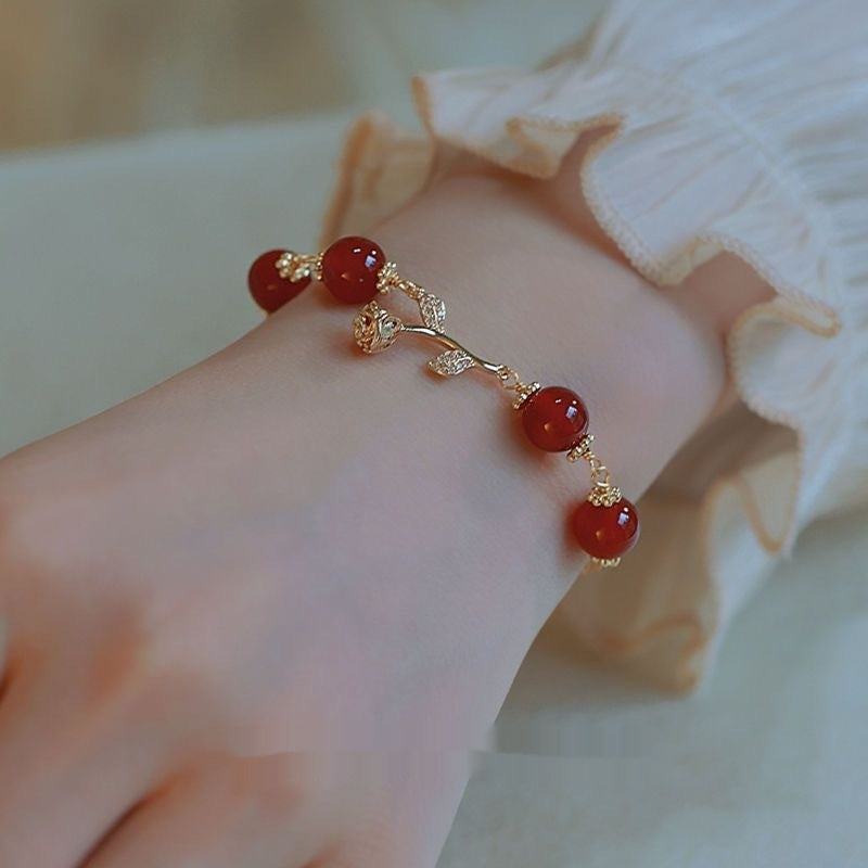 Red Rose Bell Braceletluxury Elegant And Exuding A Premium Vibe