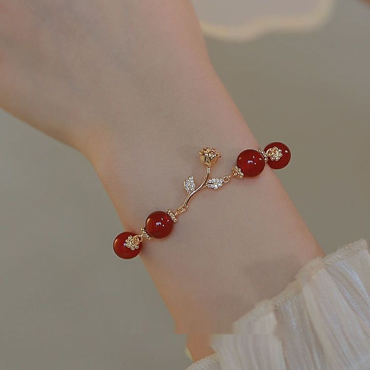 Red Rose Bell Braceletluxury Elegant And Exuding A Premium Vibe